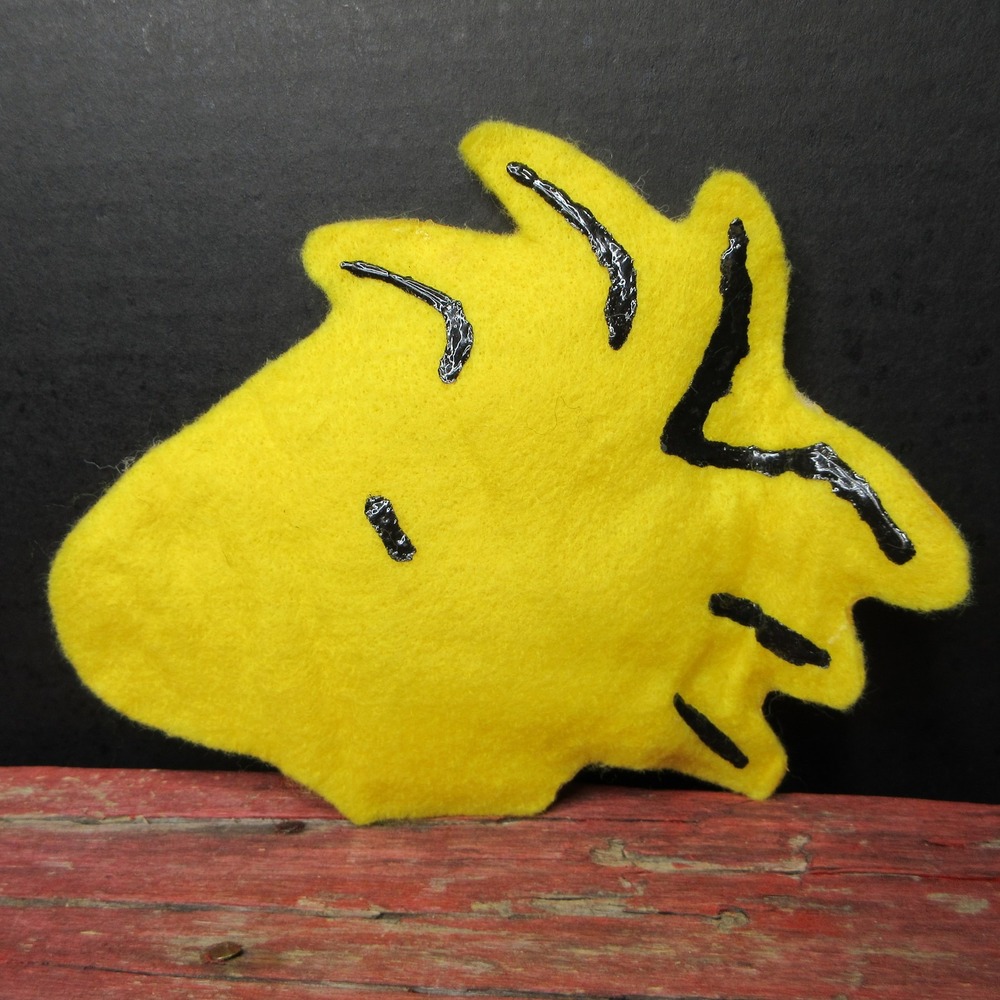 Woodstock Peanuts Plush Felt Figure Yellow Black Animation Art Collectible Decor